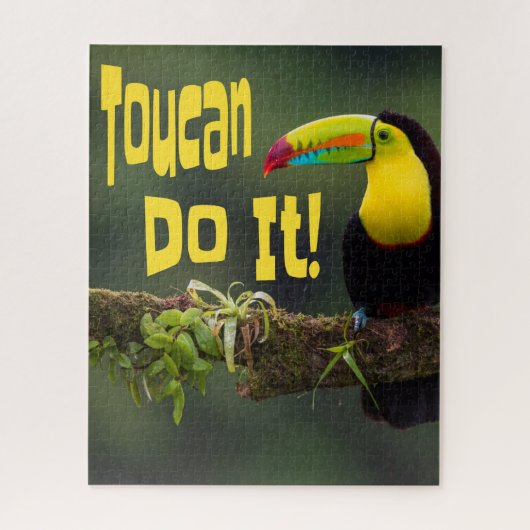 Puzzle Toucan Do It! Colorful Bird Motivational Funny Pun (Vertical)