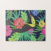 Puzzle Toucan Tropical et Feuilles Forêt Tropicale (Horizontal)