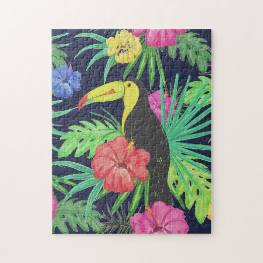Puzzle Toucan Tropical et Feuilles Forêt Tropicale (Vertical)