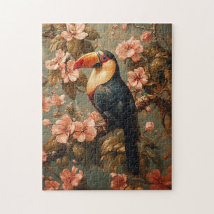 Puzzle Toucan Tropical Style Vintage peinture