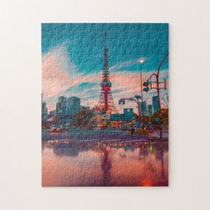 Puzzle Tour de Tokyo Minato-Ku Japon  Coucher de soleil d