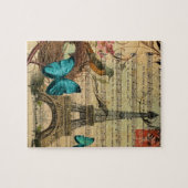 Puzzle Tour Eiffel bleu de Paris de nid d'oiseau de Robin (Horizontal)