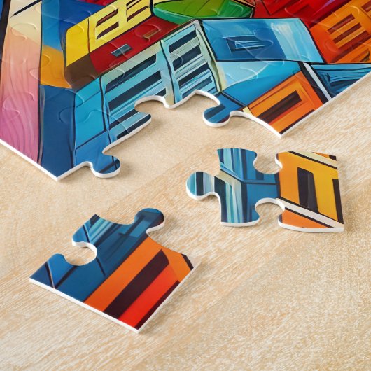 Puzzle Tour Eiffel et tableaux colorés (Côté)