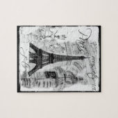 Puzzle Tour Eiffel Paris Collage noir et blanc Sc (Horizontal)