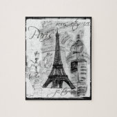 Puzzle Tour Eiffel Paris Collage noir et blanc Sc (Vertical)