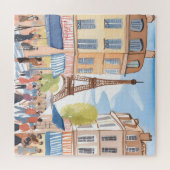 Puzzle Tour Eiffel Paris France | Aquarelle européenne (Horizontal)