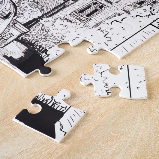 Puzzle Tour Eiffel Paris France Illustration en encre de (Côté)