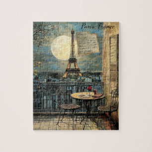 Puzzle Tour Eiffel vintage Paris Art de voyage romantique