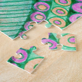 Puzzle Tourbillon Abstrait Psychedelique Sarcelle et Rose (Côté)