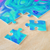 Puzzle Tourbillon Abstrait Rétro Bleu de Robin Groovy (Côté)