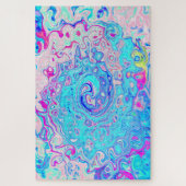 Puzzle Tourbillon Abstrait Rétro Bleu de Robin Groovy (Vertical)