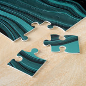 Puzzle Tourbillon de marbre noir sarcelle Abstrait Vague (Côté)