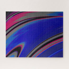 Puzzle Tourbillon fractal abstrait bleu foncé gris magent