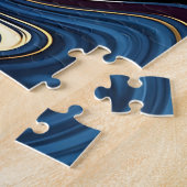 Puzzle Tourbillon Marbré Violet Or Bleu Abstrait (Côté)