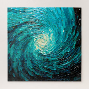 Puzzle Tourbillon océan turquoise abstrait