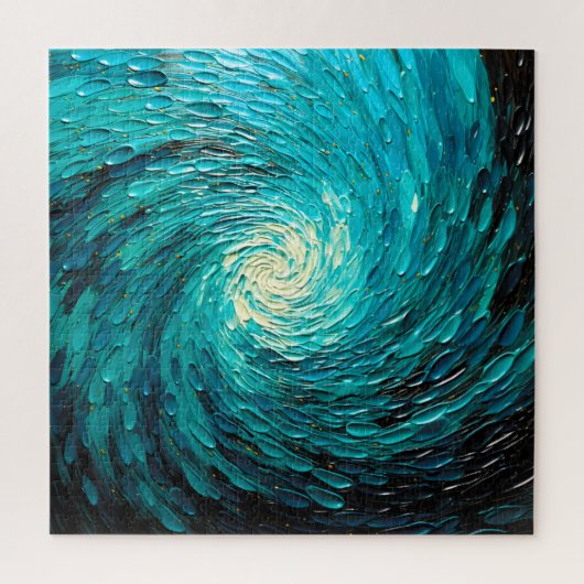 Puzzle Tourbillon océan turquoise abstrait (Vertical)