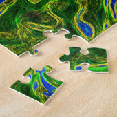 Puzzle Tourbillon rétro Super rose et bleu chaud (Côté)