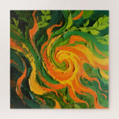 Puzzle Tourbillon vert orange vibrant (Horizontal)