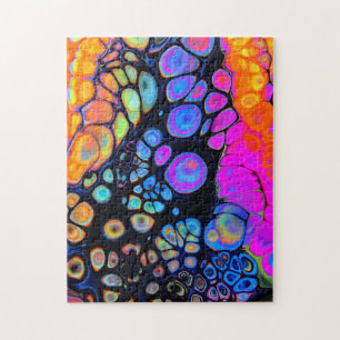 Puzzle tourbillons de peinture abstrait arc-en-ciel mixte