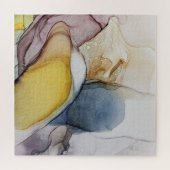 Puzzle Tourbillons d'encre d'alcool, teinte jaune, abstra (Horizontal)