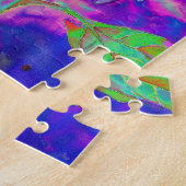 Puzzle Tournesol bleu Abstrait | retro funky (Côté)