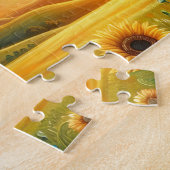 Puzzle Tournesol Cheval Coucher de soleil (Côté)