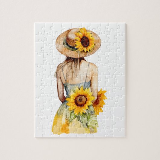 Puzzle tournesol fille (Vertical)