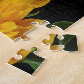 Puzzle Tournesol jaune sur fond noir (Côté)