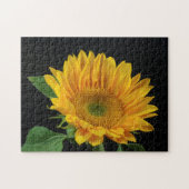 Puzzle Tournesol jaune sur fond noir (Horizontal)