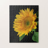 Puzzle Tournesol jaune sur fond noir (Vertical)