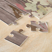 Puzzle Tournesol Rustique Bourgogne Rouge Blanc Floral (Côté)