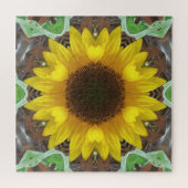 Puzzle Tournesol unique avec feuilles de menthe (Horizontal)