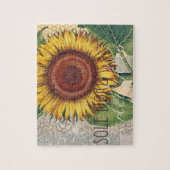 Puzzle Tournesol Vintage Damas Fleur Art (Vertical)