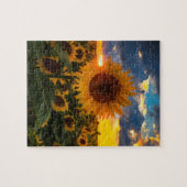 Puzzle Tournesols colorés dans un domaine (Horizontal)