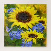 Puzzle Tournesols et hydrangées (Vertical)