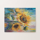 Puzzle Tournesols Peinture Abstraite Florale moderne (Horizontal)