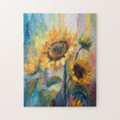 Puzzle Tournesols Peinture Abstraite Florale moderne (Vertical)