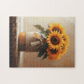 Puzzle Tournesols rustiques Burlap Mason Jar (Horizontal)