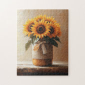 Puzzle Tournesols rustiques Burlap Mason Jar (Vertical)