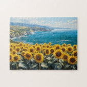 Puzzle Tournesols surplombant l'océan Peinture design (Horizontal)