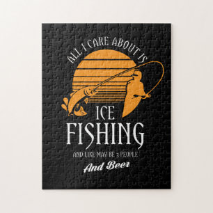 Puzzle Tout Ce Qui M'Intéresse, C'Est La Pêche Sur Glace 