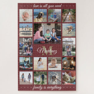 Puzzle Tout Citation Famille Photo Collage Bourgogne Mono