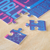 Puzzle Tout sur Gymnastique Typographie en rose et bleu (Côté)