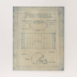 Puzzle Tout sur le jeu - Football<br><div class="desc">All About the Game II" par Ethan Harper. Il présente une image bleue d'éléments de football.</div>