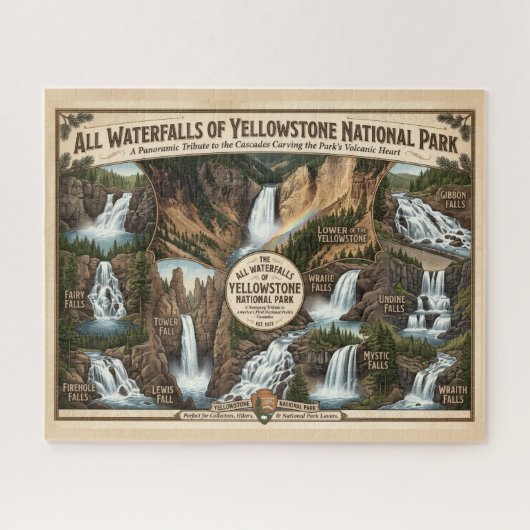 Puzzle Toutes les cascades de Yellowstone (Horizontal)