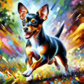 Puzzle Toy Fox Terrier Dog Portrait Acrylique Art Print C