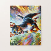 Puzzle Toy Fox Terrier Dog Portrait Acrylique Art Print C (Vertical)