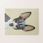 Puzzle Toy Fox Terrier Peinture - Cute Original Chien Art (Horizontal)