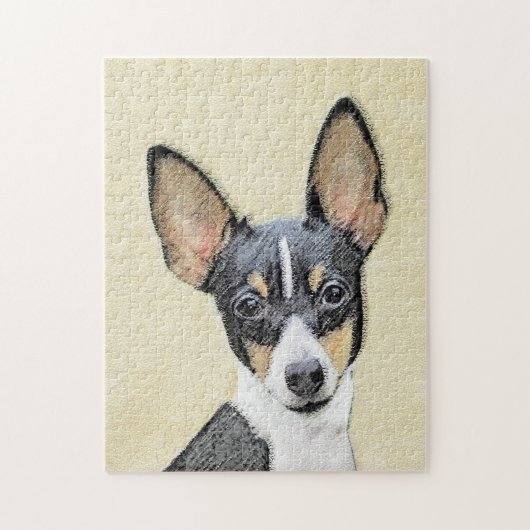 Puzzle Toy Fox Terrier Peinture - Cute Original Chien Art (Vertical)