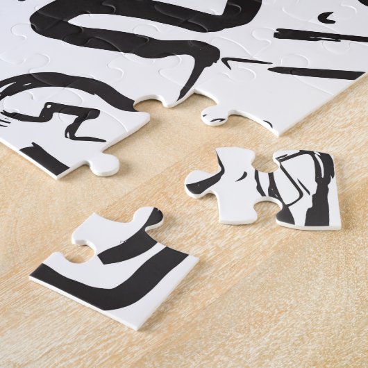 Puzzle Traçages noirs modernes de graffiti d'abrégé sur (Côté)